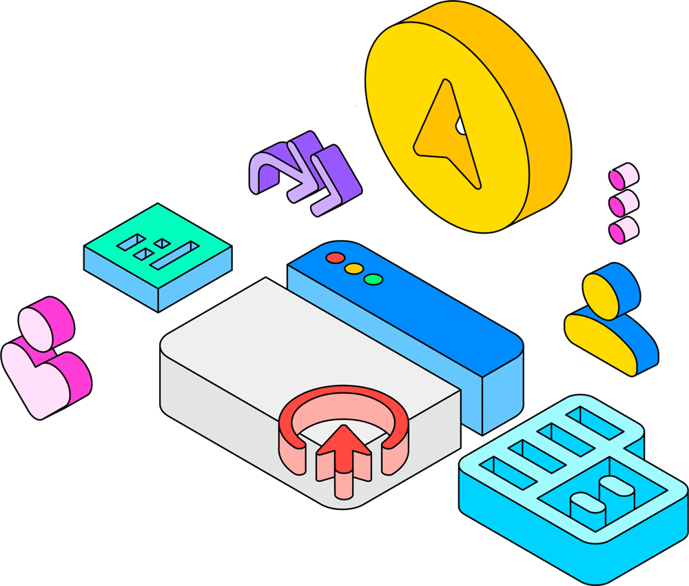 Business consulting 3D illustrations with charts and analytics